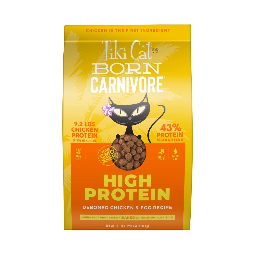 Tiki Cat Born Carnivore High Protein Deboned Chicken & Egg Grain-Free Baked Kibble to Maximize Nutrients Dry - 11.1 lbs