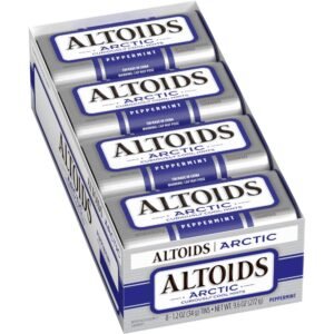ALTOIDS Arctic Peppermint Breath Mints Hard Candy Bulk, 1.2 oz Tin, Pack of 8