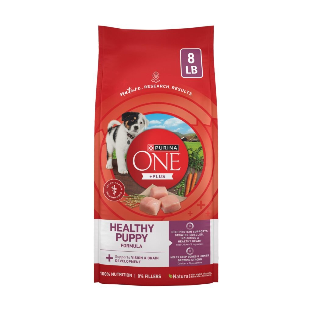 Purina ONE Plus Healthy Puppy Formula High Protein Natural Dry Puppy Food with added vitamins minerals and - 8 lb
