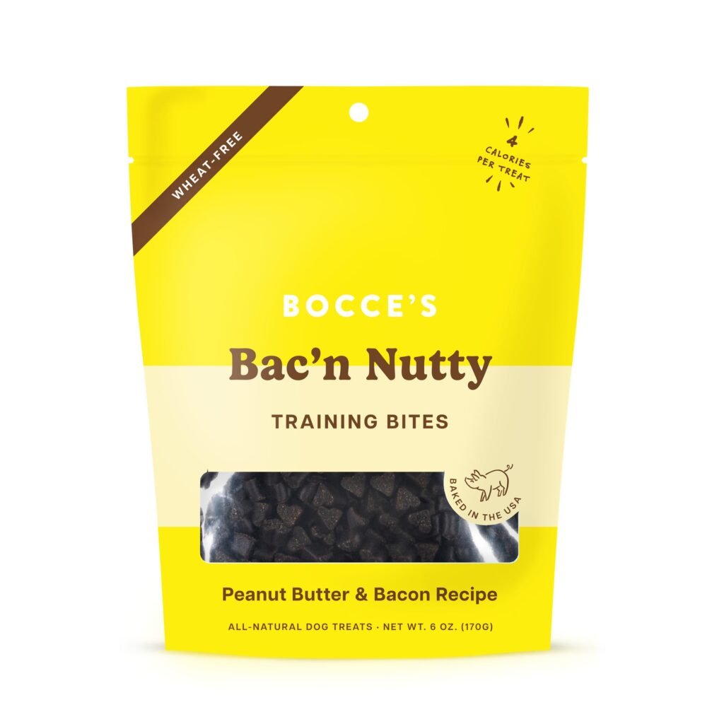 Bocce's Bakery Bac'N Nutty Training Treats Wheat-Free Dog Treats Made with Real Ingredients Baked in The USA - 6 oz