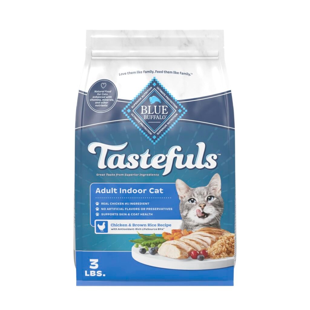 Blue Buffalo Tastefuls Adult Indoor Dry Cat Food Chicken & Brown Rice 3-lb Bag