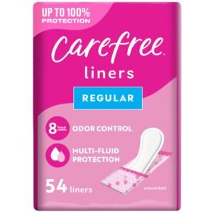 Carefree Panty Liners for Women, Regular, Wrapped, Unscented, 54ct