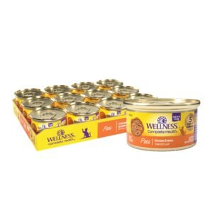 Wellness Complete Health Pate Adult Canned Wet Cat Food, Natural, Protein Rich - 3 oz | Pack of 24