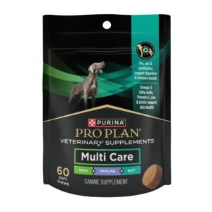 Purina Pro Plan Veterinary Supplements Multi Care Canine Chews with Omega 3 Supports Skin Immune and Gut Health - Pack of 30