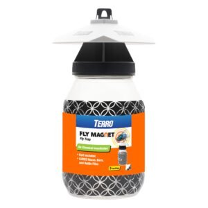 TERRO T380 Outdoor Reusable Fly Magnet Fly Trap - Poison Free Trap with Bait