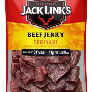 Jack Link's Teriyaki Beef Jerky Half Pounder - 8 oz Large Jerky Bag - Ready to Eat Real Meat Protein Snacks - 11g Protein