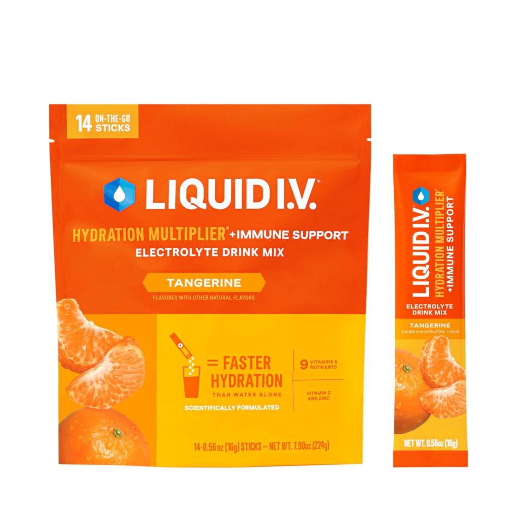 Hydration Multiplier +Immune Support - Tangerine, Electrolyte Powder Drink Mix, 14 Servings, 1 Pack