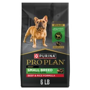Purina Pro Plan Small Breed Dry Dog Food Shredded Blend Beef and Rice Formula With Guaranteed Live Probiotics - 6 lb