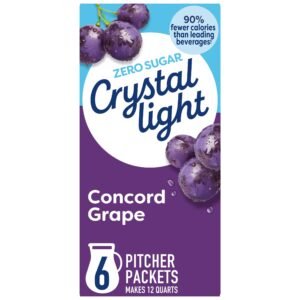 Crystal Light Drink Mix, 6 Pitcher Packets, Zero Sugar, 2.01 oz
