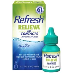 REFRESH RELIEVA FOR CONTACTS Lubricant Eye Drops Artificial Tears Contact Lens Rewetter, 0.27 fl oz (8 mL)