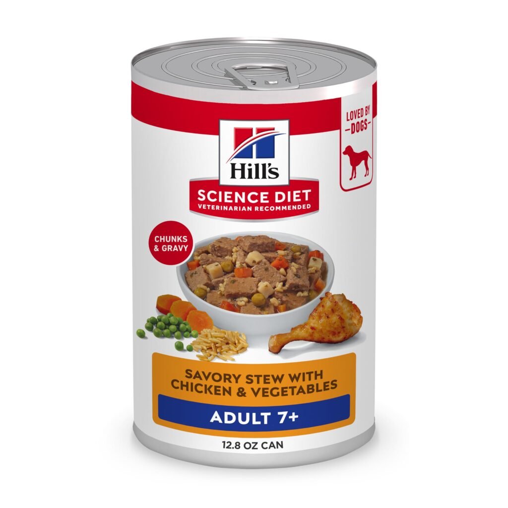 Hill's Science Diet Adult 7+ Wet Dog Food, Chicken & Vegetables, Cans - 12.8 oz | Pack of 12