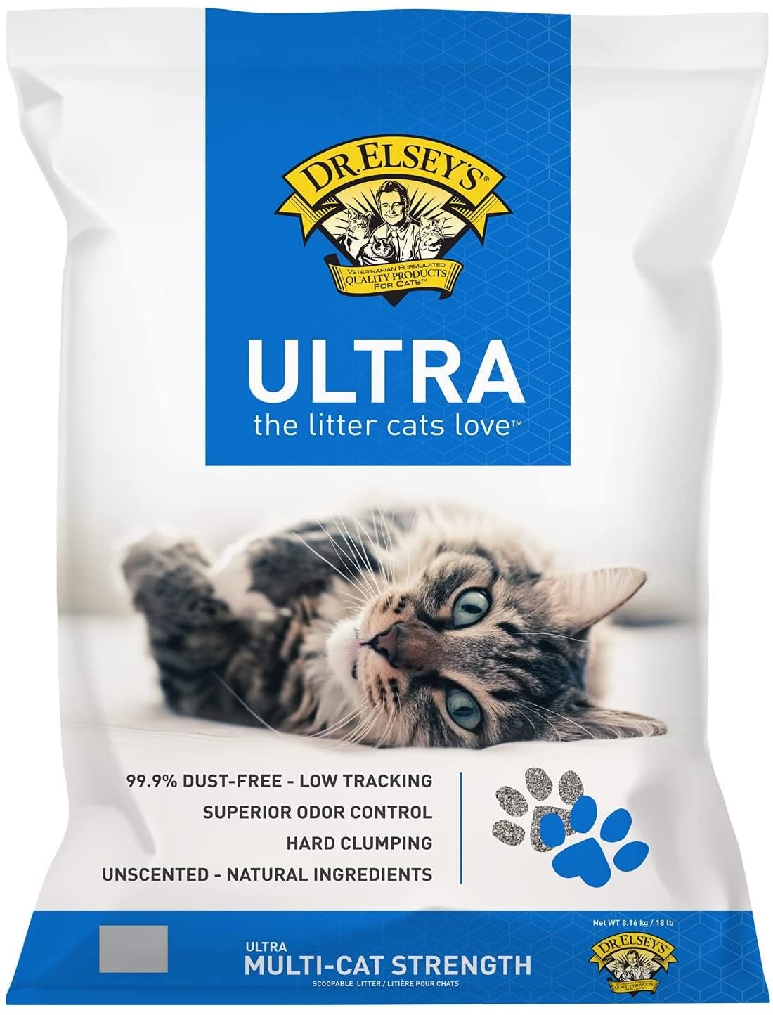 Dr. Elsey's Ultra Unscented Clumping Clay Cat Litter - 18 lb