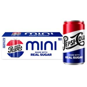 Pepsi Real Sugar Soda Mini Cans, 7.5oz Mini Cans, Packaging May Vary ​, 10 Pack