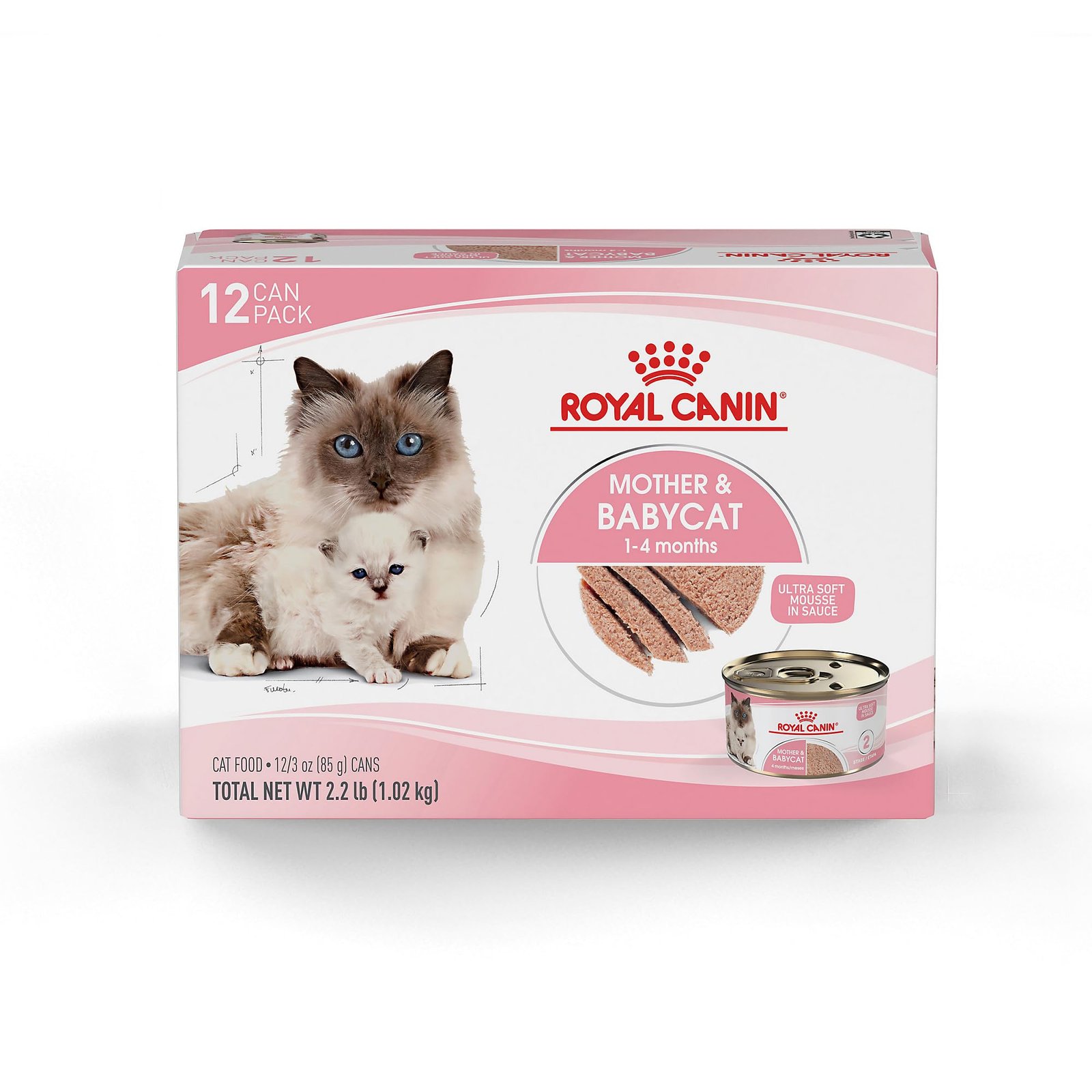 Royal Canin Feline Health Nutrition Mother & Babycat Queen Ultra Soft Mousse in Sauce Cat Food - 3 oz | Pack of 12