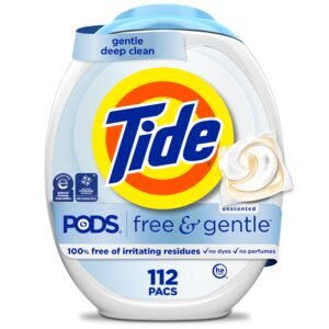 Tide PODS Free & Gentle Laundry Detergent Soap Pacs, 112 Count