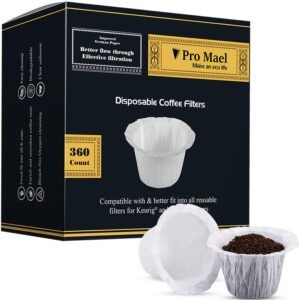 360 Ct Disposable K Cup Filters, Coffee Filter Paper for Keurig Brewers Single Serve 1.0 and 2.0, Use with Reusable K Cup