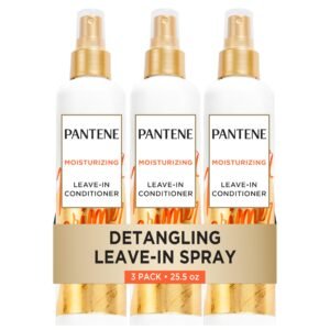 Conditioning Detangler Spray, Pro-V Repair & Protect, Nutrient Boost for Damaged Hair, Antioxidant Enriched, Leave-In Conditioner, Smooth & Shine, Sulfate-Free, 8.5 Fl Oz, 3 Pack
