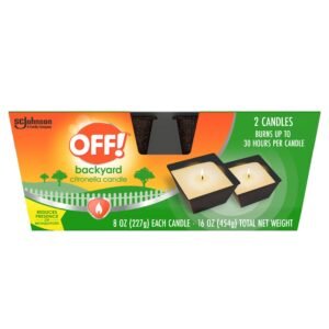 OFF! Backyard Citronella Scented Candle, 8 oz, (Pack of 2)