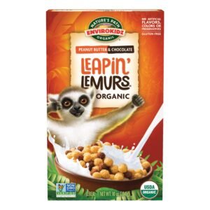 EnviroKidz Organic Leapin' Lemurs Cereal, 10 oz, Peanut Butter & Chocolate, Pack of 1