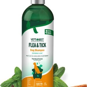 Vet’s Best Flea and Tick Shampoo for Dogs – Advanced Strength Plant-Based Formula for Flea