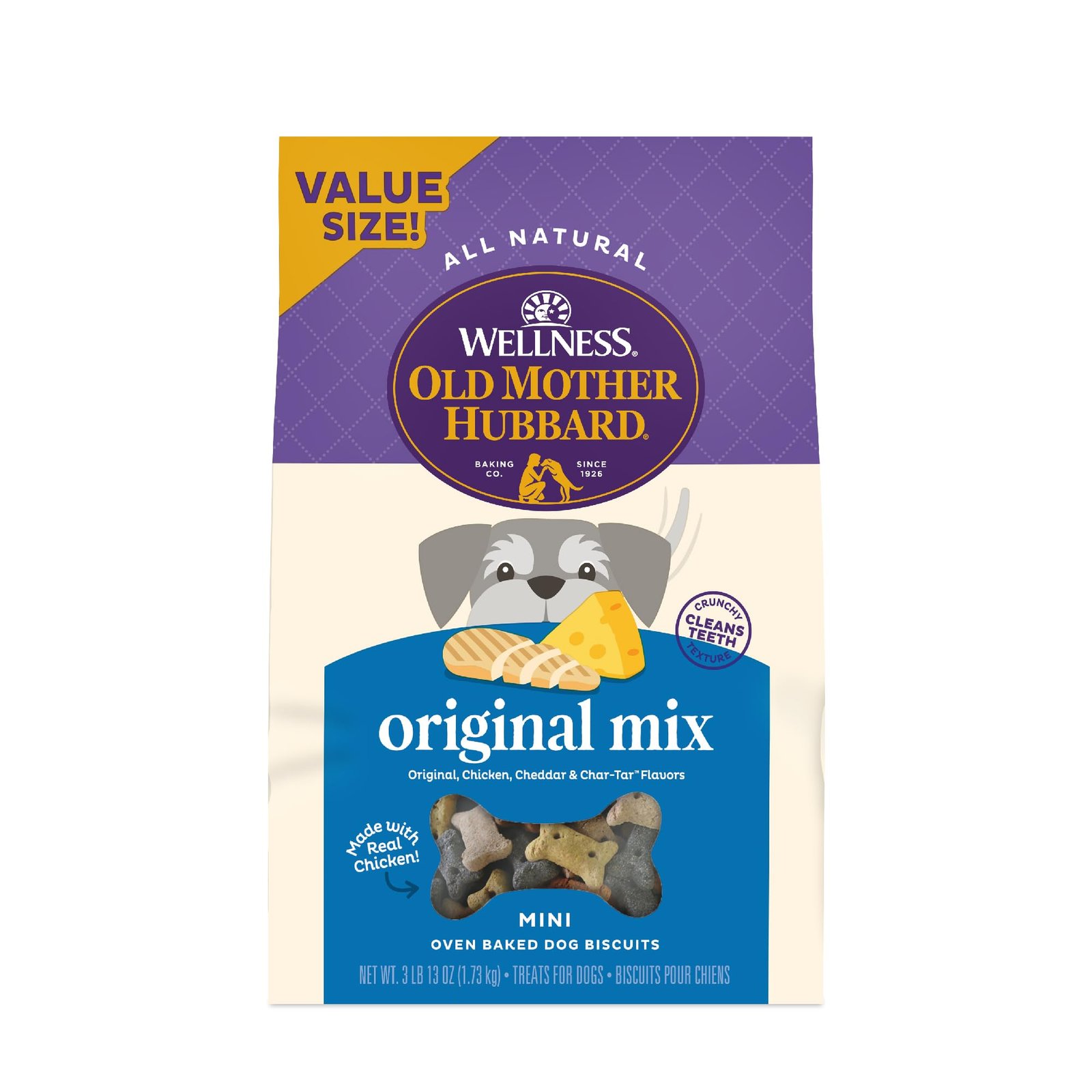 Old Mother Hubbard Wellness Old Mother Hubbard Classic Original Mix Dog Biscuits, Natural Training Treats, 4 Flavors - 3.8 lb