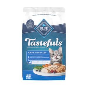 Blue Buffalo Tastefuls Natural Dry Food for Adult Indoor Cats Chicken & Brown Rice Recipe 15-lb Bag