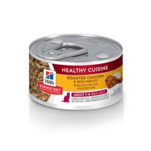Hill's Science Diet Adult 1-6 Healthy Cuisine Wet Cat Food Roasted Chicken & Rice Medley in Gravy Cans - 2.8 oz | Pack of 24
