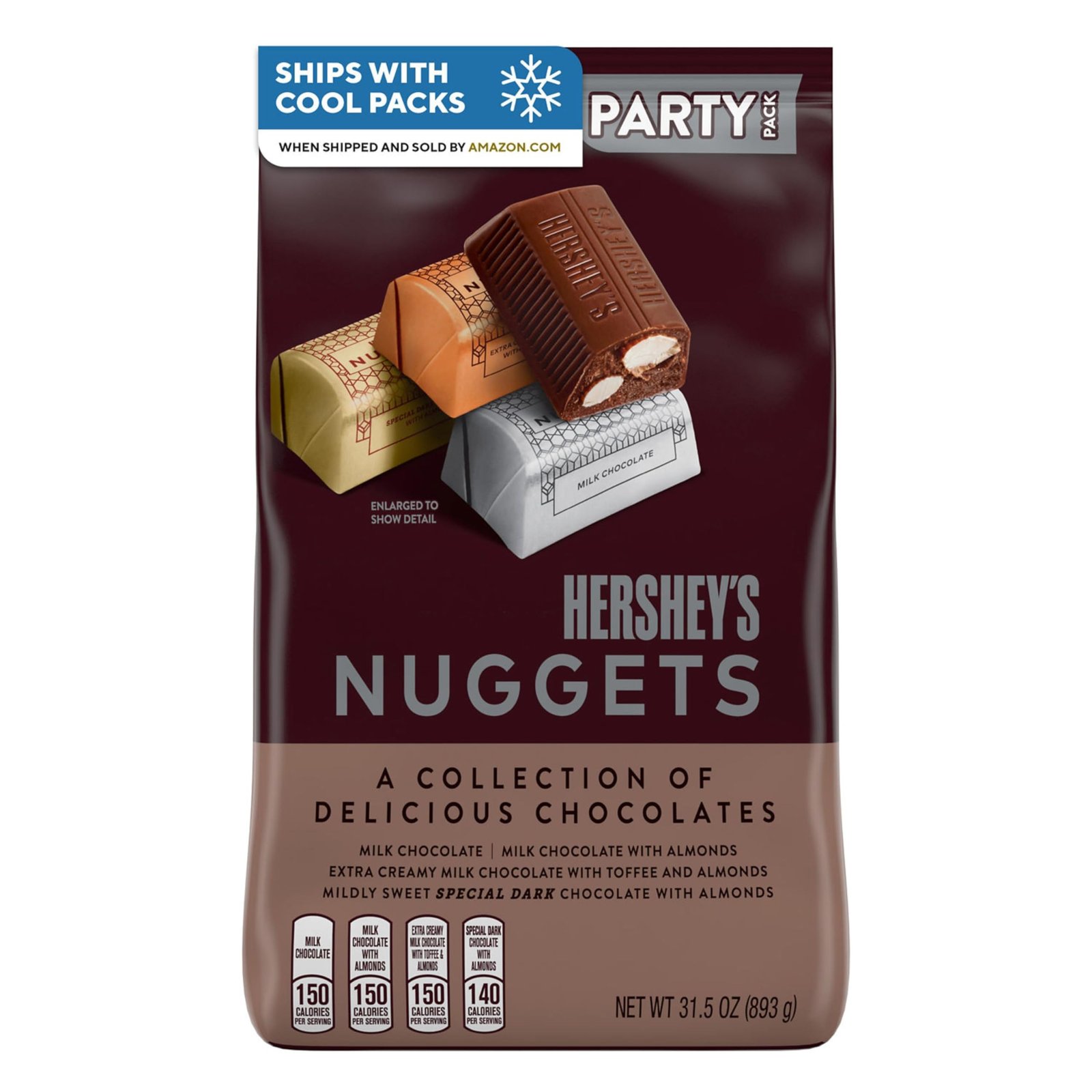 HERSHEY'S NUGGETS Assorted Chocolate Candy Party Pack, 26 oz