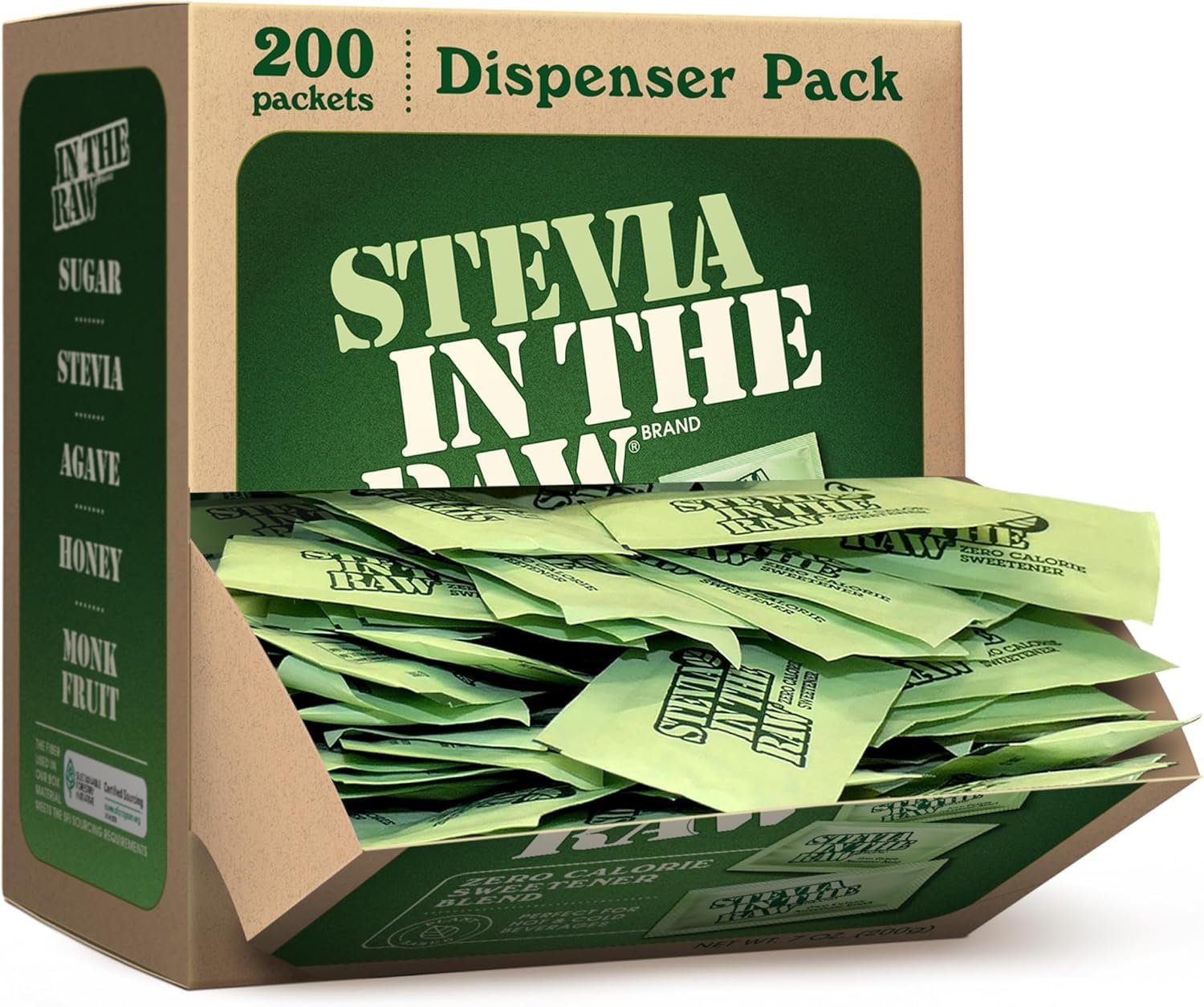 Stevia In The Raw Stevia Sweetener Packets, 200 Ct Box, Vegan