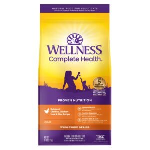 Wellness Complete Health Adult Dry Cat Food Natural Wholesome Grains Kibble Chicken Recipe - 5 lb