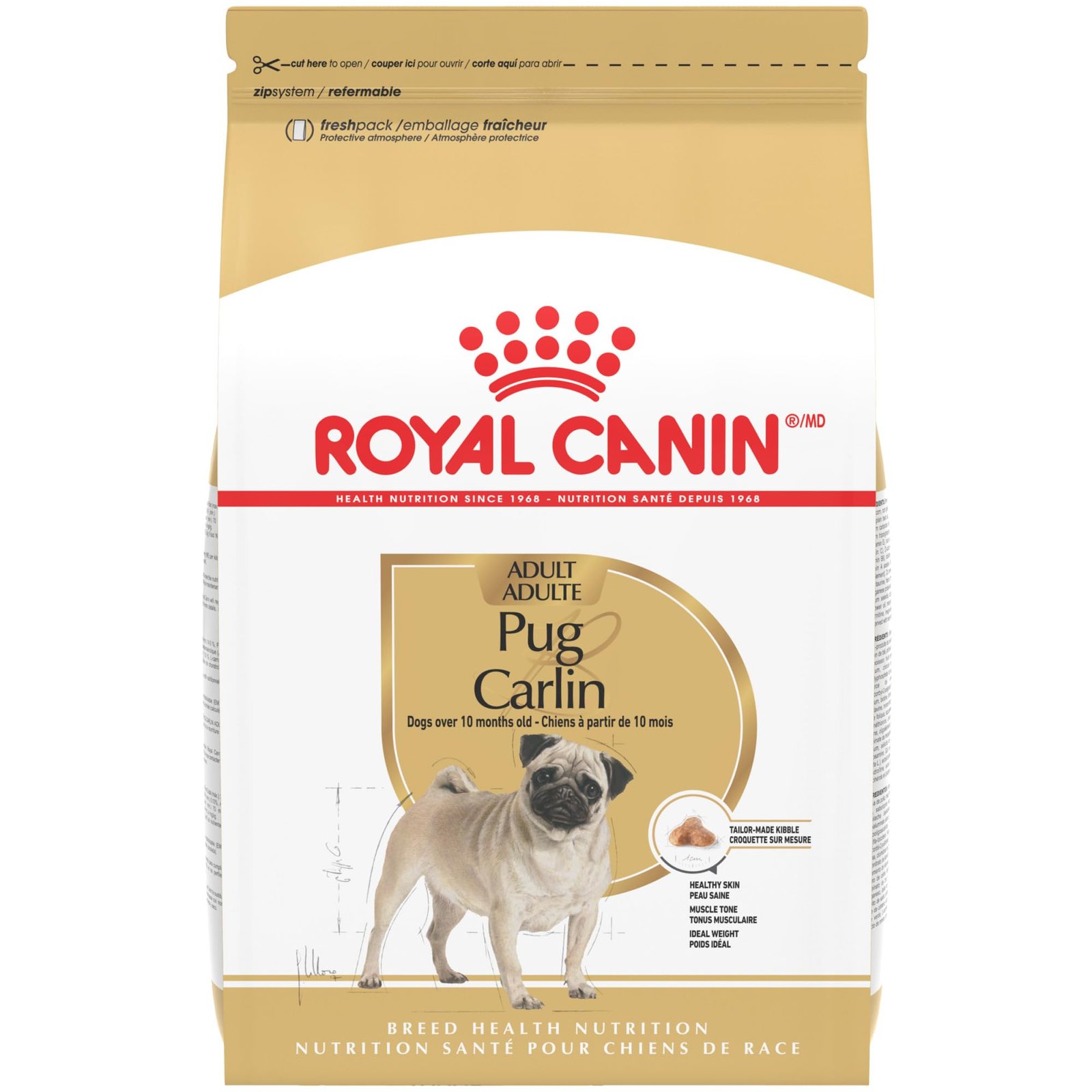 Royal Canin Breed Health Nutrition Pug Adult Dry Dog Food - 10 lb