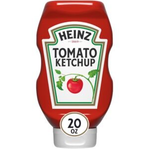 Heinz Tomato Ketchup Inverted Squeeze Bottle, 1 Bottle, for Easy Sharing and Easy Serving, 20 oz