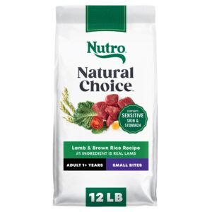 Nutro Natural Choice Small Bites Dry Dog Food, Adult Dry Dog Food Lamb and Brown Rice - 12 lbs