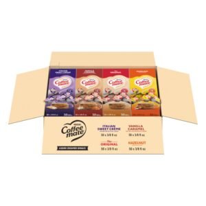 Nestle Coffee mate Creamer Singles Variety Pack, Original, Hazelnut, 200 Ct, Pack of 50 Per Flavor