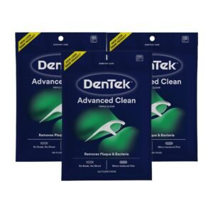 DenTek Triple Clean Advanced Clean Floss Picks, No Break & No Shred Floss, 150-Count, 3 Pack