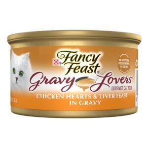 Fancy Feast Purina Fancy Feast Gravy Lovers Chicken Hearts and Liver Feast Grilled Gourmet Cat Food in - 3 oz | Pack of 24