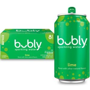 bubly Sparkling Water, Lime, Zero Sugar & Zero Calories, 12 Fl Oz Cans, Pack of 8