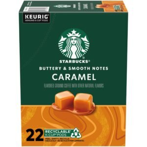 K-Cup Coffee Pods, Caramel Naturally Flavored Coffee For Keurig Brewers, 100% Arabica, 22 Pods
