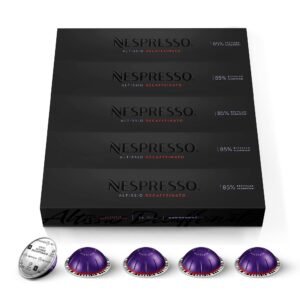 Nespresso Capsules Vertuo, Altissio Decaffeinato, Dark Roast Espresso, 50-Ct Espresso Pods, Brews 1.35 oz