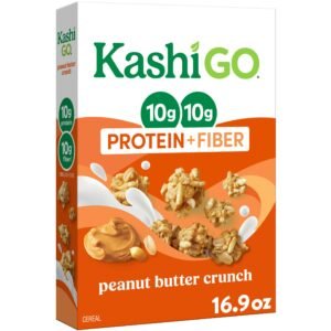 GO Protein Cereal, 10g Protein, Peanut Butter Crunch, 10g Fiber, 16.9oz Box