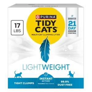 Purina Tidy Cats LightWeight Instant Action Odor control Multi-Cat Clumping 99.9 Percent Dust Free Cat Litter - 17 lb