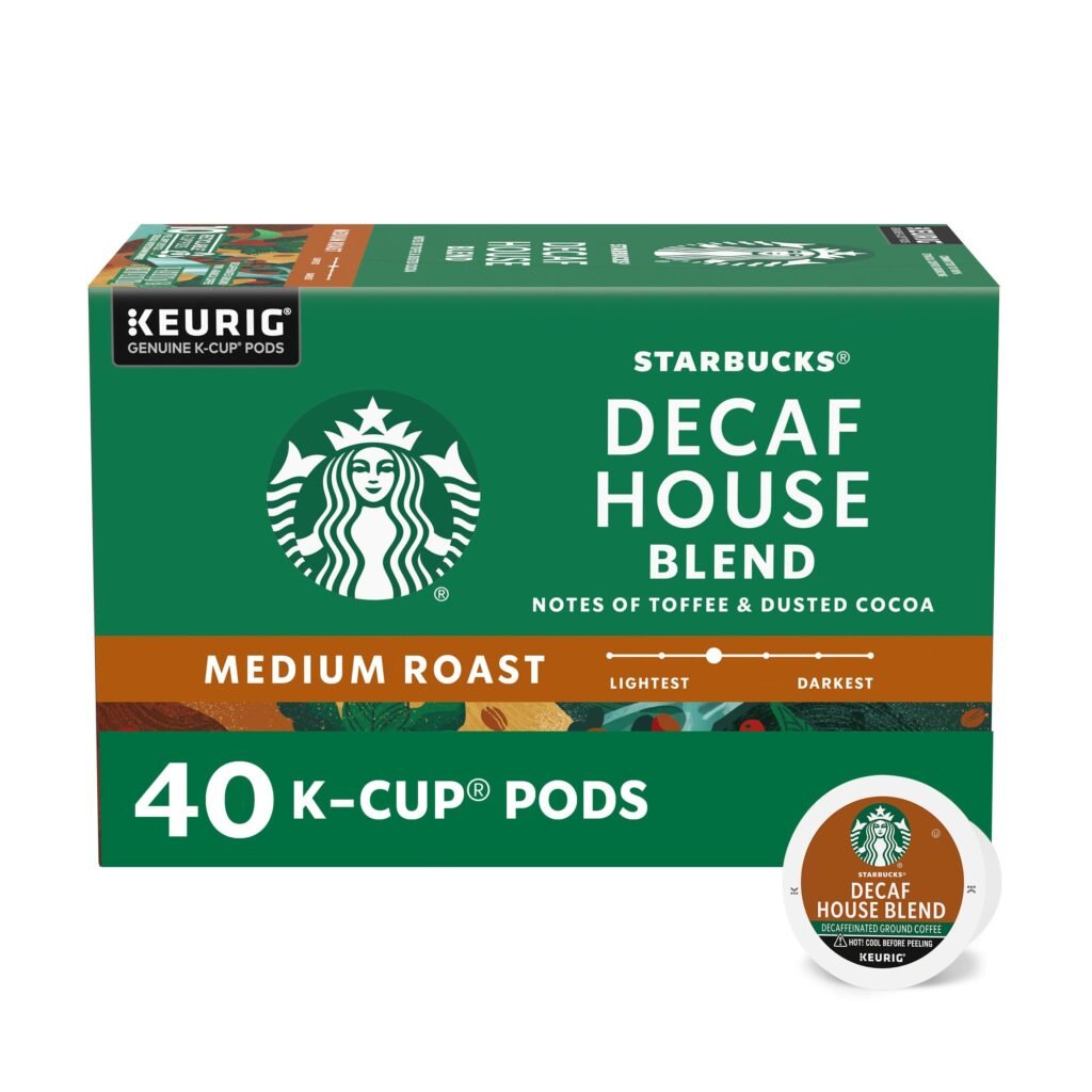 K-Cup Coffee Pods, Medium Roast Hot or Iced Coffee, Decaf House Blend, 40 Keurig Pods