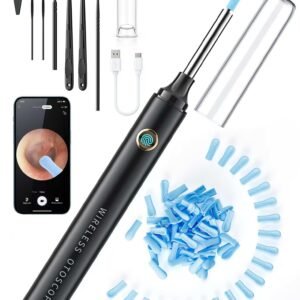 DEETOK Ear Wax Removal Tool Camera - Ear Cleaner with 1080P HD Camera, FSA HSA Store Eligible, Otoscope with Light, Earwax Removal Kit with 50 Replacement Tips for iPhone, iPad, Android Phones (Black)