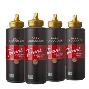 Torani Puremade Sauce, Dark Chocolate, 16.5 oz, Pack of 4