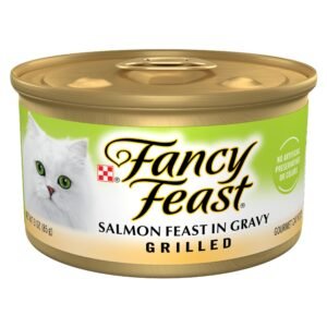 Fancy Feast Purina Fancy Feast Grilled Wet Cat Food Salmon Feast in Wet Cat Food Gravy - 3 oz | Pack of 24