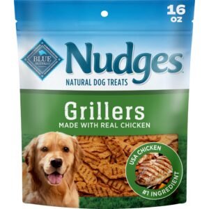 Blue Buffalo Nudges Chicken Grillers Natural Dog Treats Tender & Meaty Dog Snacks Easy-To-Tear for Training Made - 16 oz