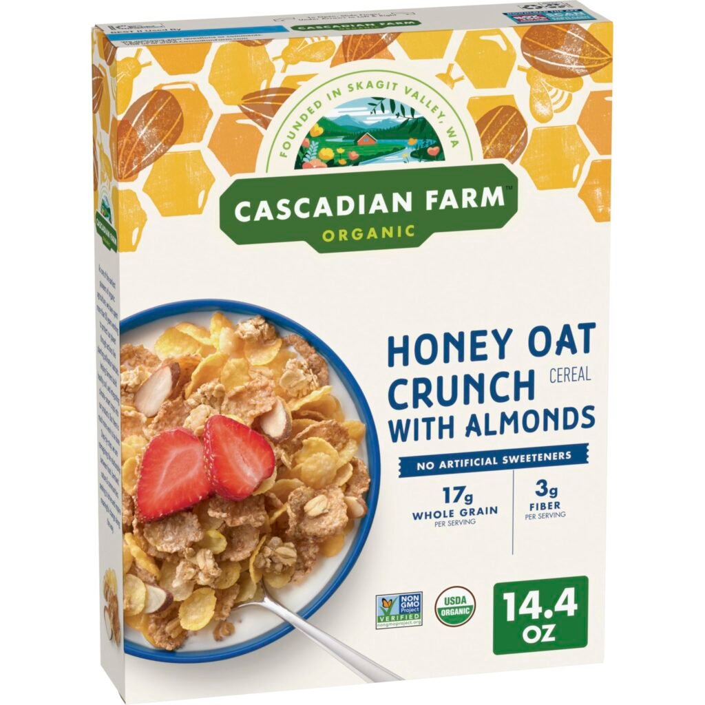 Cascadian Farm, Cereal Honey Almond Crunch Organic, 14.4 oz