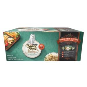 Fancy Feast Purina Fancy Feast Wet Cat Food Variety Pack, Medleys White Meat Chicken in Sauce Collection - 3 oz | Pack of 12