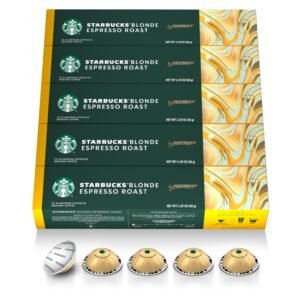 Starbucks by Nespresso Vertuo, Blonde Roast Espresso, Brews, 50-Ct Espresso Pods, 1.35 oz