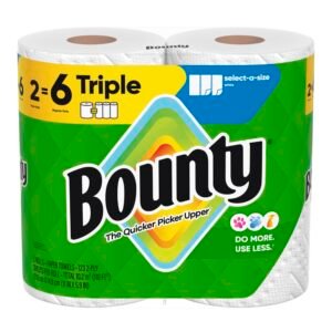Bounty Select-A-Size Paper Towels, White, 2 Triple Rolls